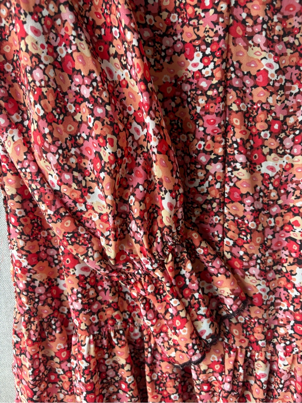 OPT One Pretty Time Floral Boho Midi XS Pink Orange Multi color Cottagecore - Picture 5 of 6